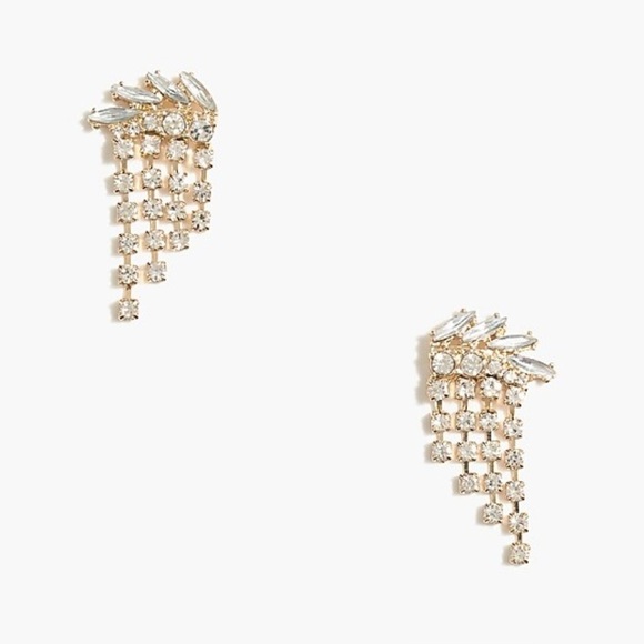 J.Crew-Crystal waterfall dangle earrings-NWT - Picture 1 of 6